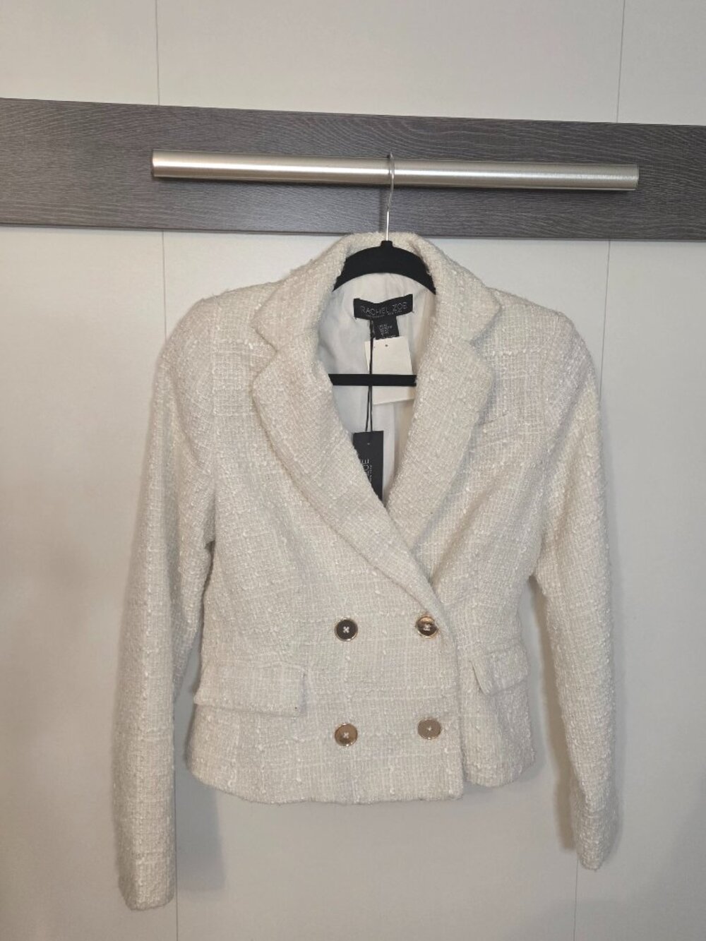 Rachel Zoe Cream Bouclé Cropped Blazer - NWT